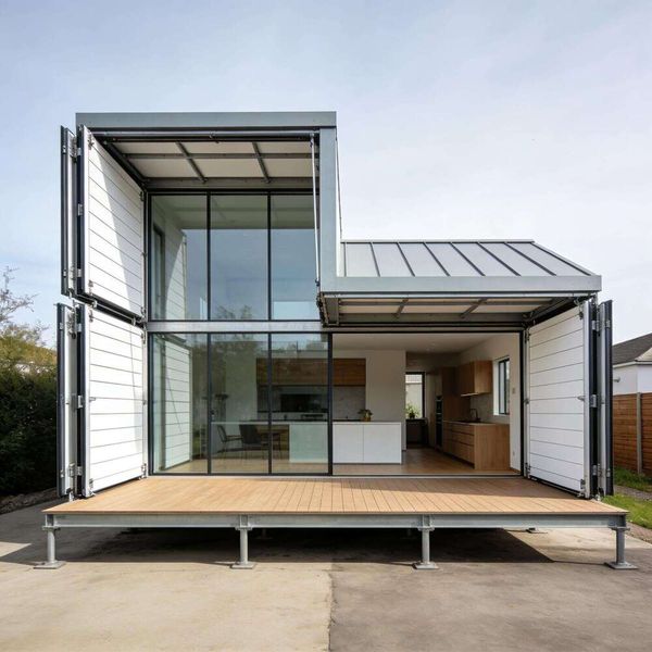 

Folding Container House 20ft 40ft Quick Install Modular Office For Construction Site Workers Dormitory Waterproof Steel Frame Mobile Living Unit