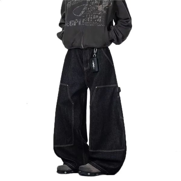 Men's High Street Loose Black Jeans
