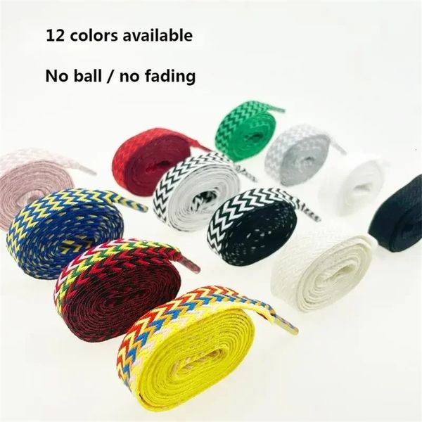 Two-color Pattern Unisex Shoelace 15-30 CM Width Shoelaces Precision Weaving Flat Shoelaces for Sneakers Shoes Accessories 260522BJ