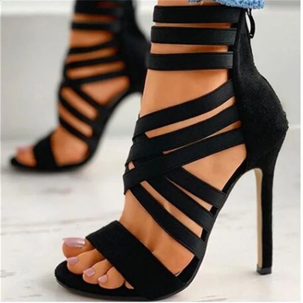 Shoes for Women Summer Pump Women High Heel Sandals Zipper Fashion High Heels Sexy Ladies Plus Size Shoes 35-43 Heels Women 260518BJ