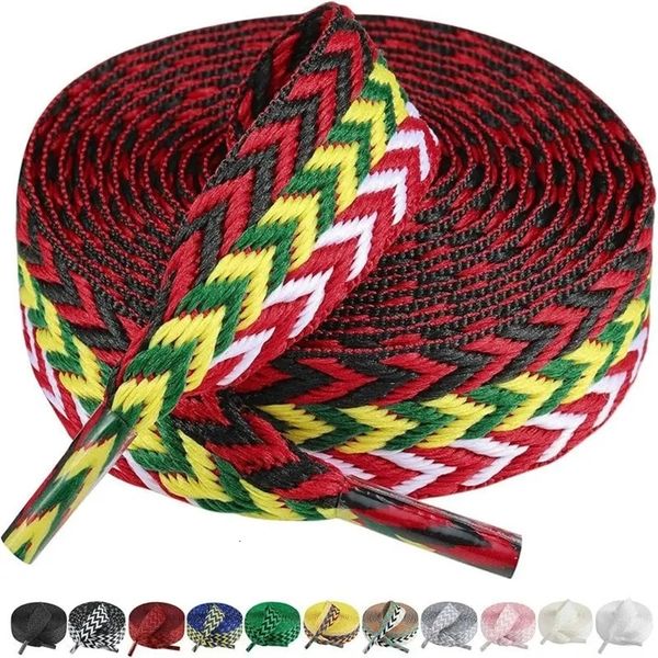Sneaker Shoe Laces 15cm Width Thick Flat Shoelaces for Basketball Tennis Sports Shoes Shoelace Wavy Bread Rope Shoes Strings 260514BJ