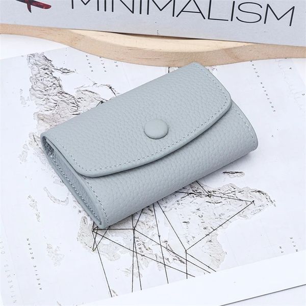 Short Style Genuine Leather Wallet First Layer Cowhide Compact Size Card Storage Bag Large Capacity Simple Card Holder 260427BJ