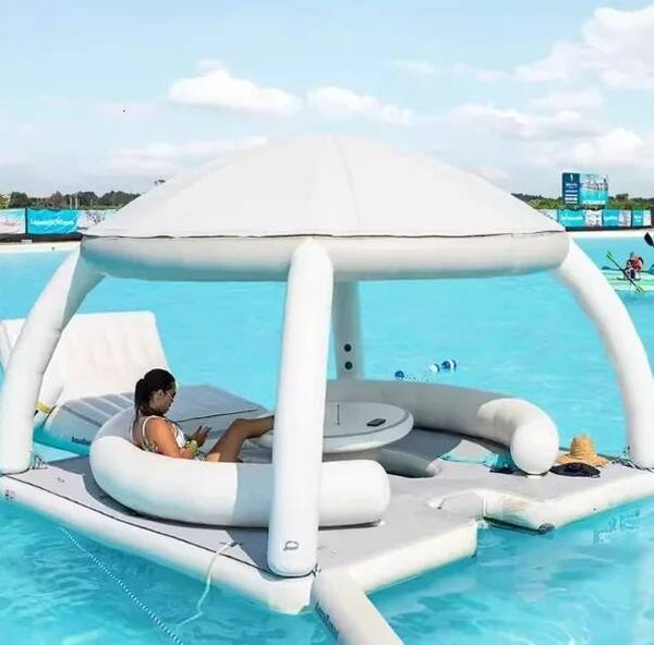 Inflatable Floating Pool with Frame Commercial Grade Water Recreation & Entertainment Equipment