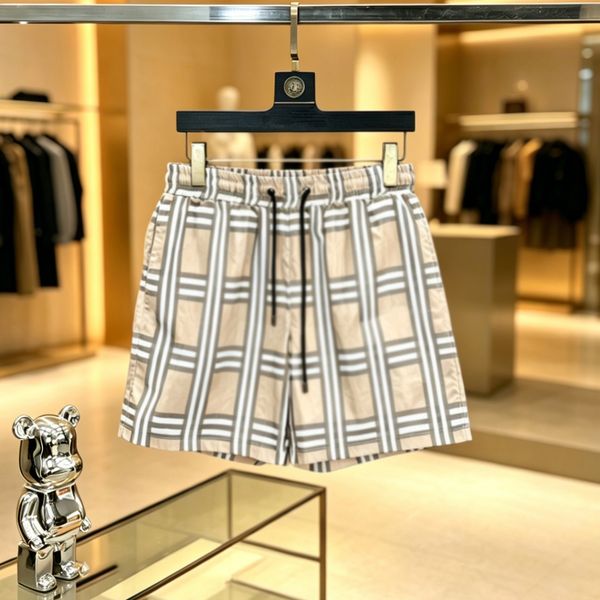 Designer High-Quality Men's Shorts Plaid Quick-Dry beach shorts men