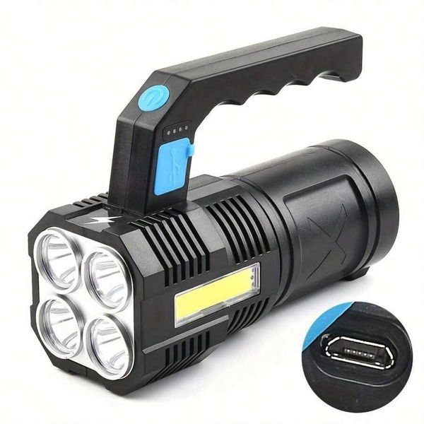 High Power LED Flashlight Ultra Bright High Lumen Flashlight Reliable And Durable Work Light With Side Lights USBC Fast Charging And LongLasting Lightin H260805