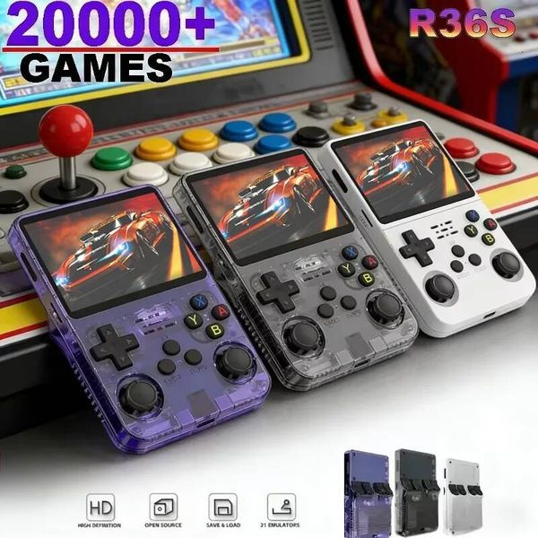 Retro R36S Handheld Video Game Console 3.5 Inch I Screen 128GB Preloaded Games Portable Pocket Player Arkos System J260805