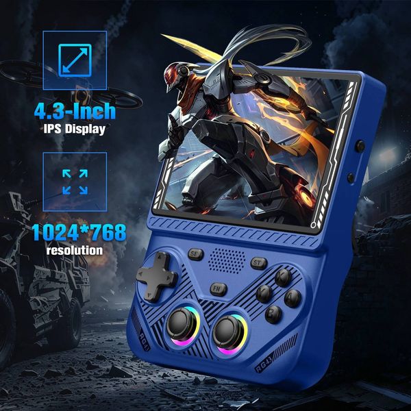 RG43V Pro Retro Handheld Game Console 4.3 Inch I Screen Dual System With RK3562 CPU 22000+ Games Support WiFi Network Fighting J260805