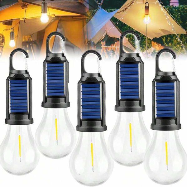 Solar LED Camping Light With Hook TypeC Rechargeable Solar Powered Tent Lantern IPX4 Waterproof 3 Lighting Modes 18650 Battery Portable Hanging Light Fo H260805