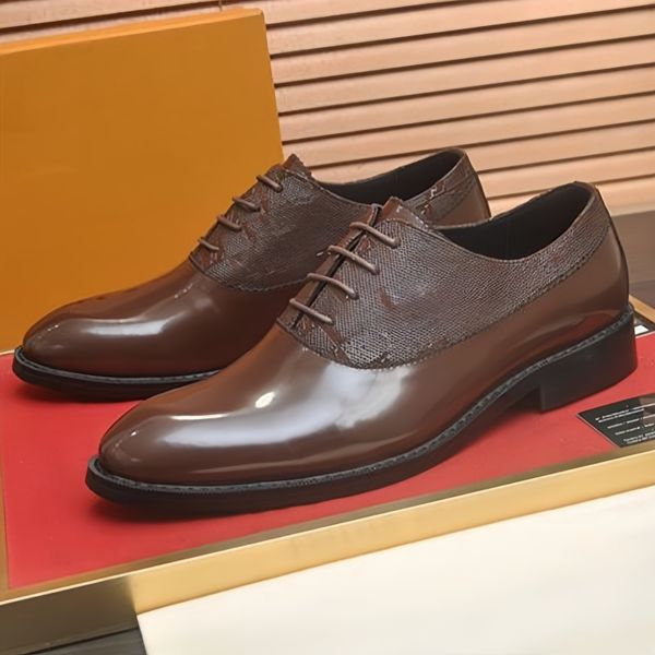 Dress shoes designer classic luxury men evening wedding genuine leather comfortable breathable waterproof