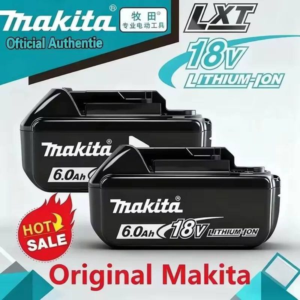 100% Original 6Ah BL1860B Rechargeable Lithium-Ion Battery for Makita 18V Power Tools Replace the battery. W260808