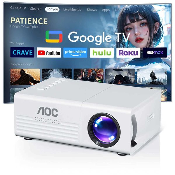 AOC Mini Projector TFT LCD Wifi Smart Projectors He Cinema Outdoor Theater High-definition Proiettor Media Player J260810