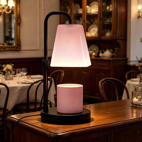 Contemporary Frosted Lampshade Candle Warmer Lamp Height Adjustable Timer Dimmable Includes GU10 Bulb Premium Wax Melter For Bedroom Vanity Living Roo H260810