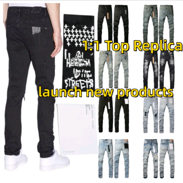 denim jeans designer jeans purple jeans mens trousers High quality fashion 2026 New baggy jeans men pants Ripped hip hop