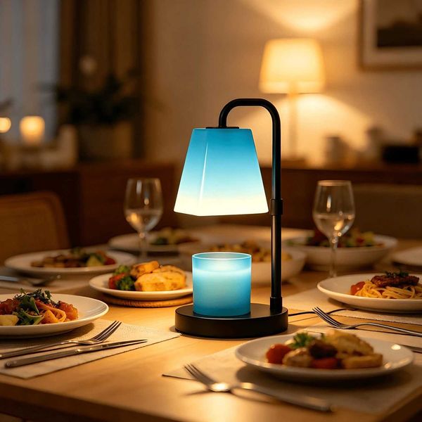 1PCS Stylish Texture Lampshade Candle Warmer Lamp Height Adjustable Electric Wax Melter With Dimmable Brightness Timer GU10 Bulb Included Apartment In H260810