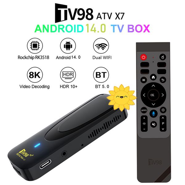 TV98 TV Stick Android 12.1 4K HD 2G 16G Box 2.4G 5G Dual Wifi Smart Media Player Receiver Andriod