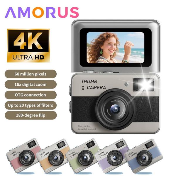 68MP Mini Thumb 1.47 Inch Flip Screen CCD One-Touch Photo Digital Camera HD Photography Video Recording 26L0811