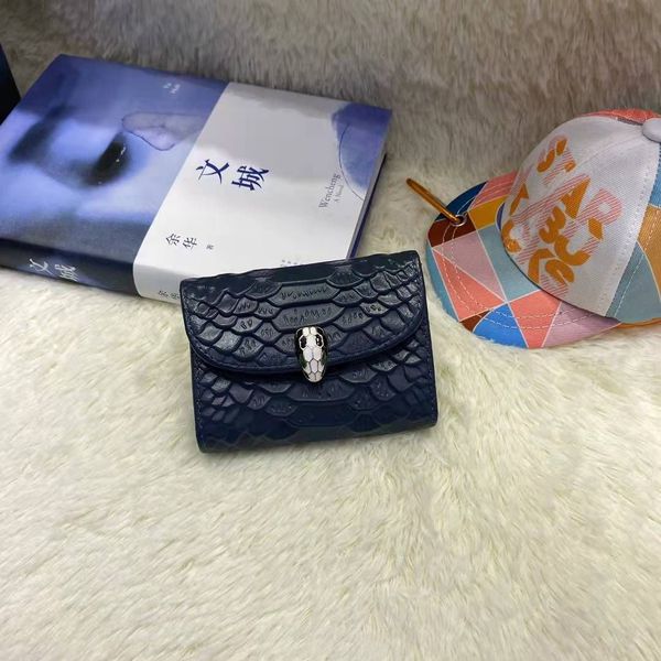 Luxury Designer Bag Leather Bag Women Portable Bag Cowhide Snake Pattern Buckle Accordion Card Holder Crocodile Coin Purse Card Holder Designer Backpack