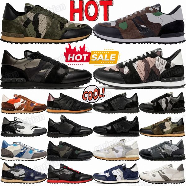 Classic Sneakers Mens shoes Women Athleisure Rivet Low Cut Breathable Casual Footwear Trainers Black Camo Army Green Pale Grey Navy Wine Red