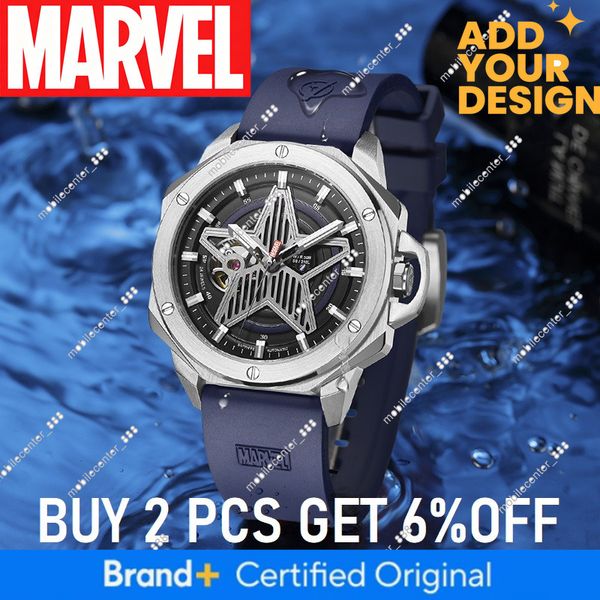 Marvel For Men Watch Avenger Male Skeleton Automatic Wriswatch Spider Man Captain America NH38 Mechanical Sapphire Crystal Clock 94