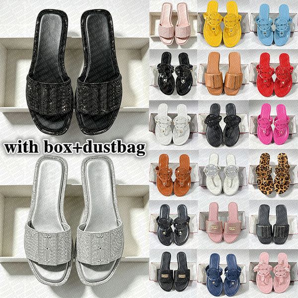 with box free shipping designer sandals slippers diamond sparkling slippers womens slides summer flat sandals beach wedding shoes slipper
