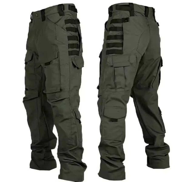New Men Tactical Pants Quick Drying Multi-Pocket Cargo Pants Casual Tactical Trousers Wear-Resistant Work Traning Pant Loose Z260811