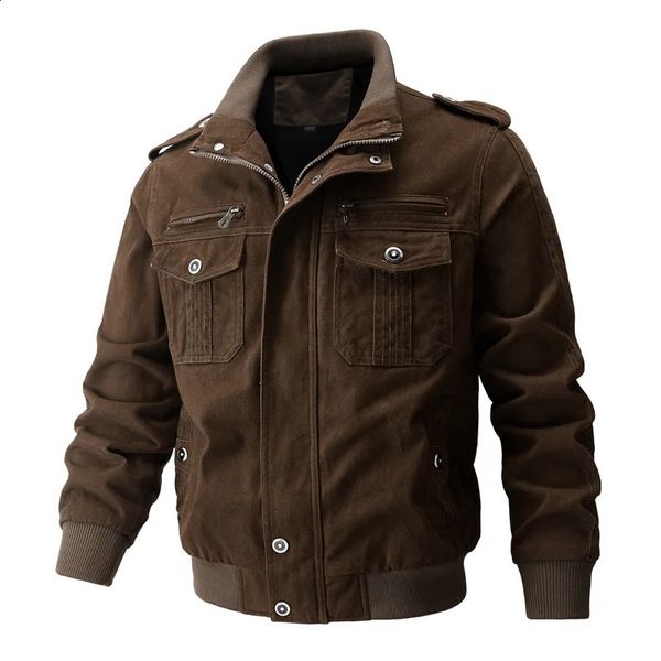 2026 Spring and Autumn Men Jackets Warm Casual Coats Balck High Quality Male Multi-pocket Cargo 6XL 260811