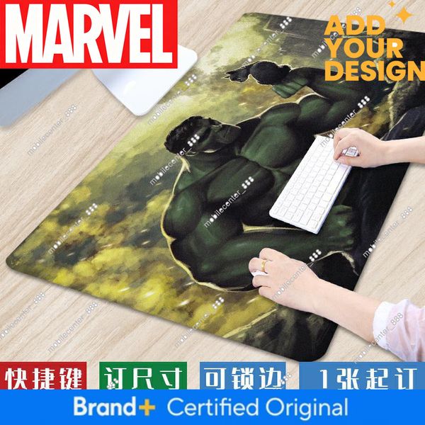Extra-large Marvel Hulk mouse pad with stitched edges, creative keyboard pad, simple Avengers cartoon fabric table mat