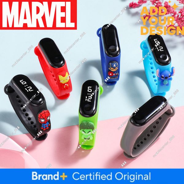 Fashion Spiderman Iron Man Kids Watches for Gilrs Mickey Minnie Mouse Stitch LED Children's Watch Toys Waterproof Digital Clock 3b