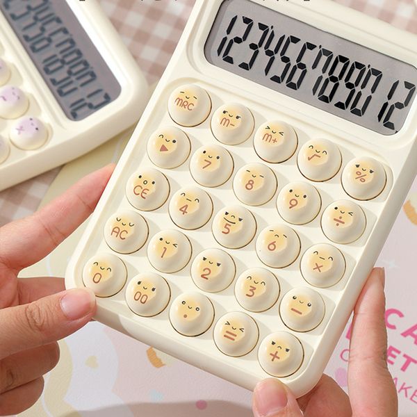 INS Style Portable 12-bit Cute Smiling Face Student Finance Calculator for Study Office Supplies W260813