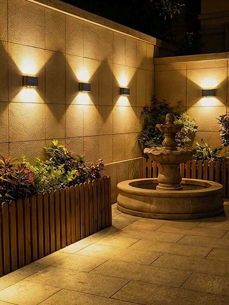 12pcs WarmWhite Solar Powered Pathway Lights 6 LED Dual Row Spotlights Zero Power Consumption Solar Panel Charging BuiltIn Rechargeable NiMH Battery Po H260812