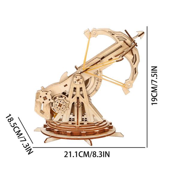 3D Wooden Siege Crossbow Puzzle, DIY Model Kit, Educational Toy Series, Creative Gift, Home Decor