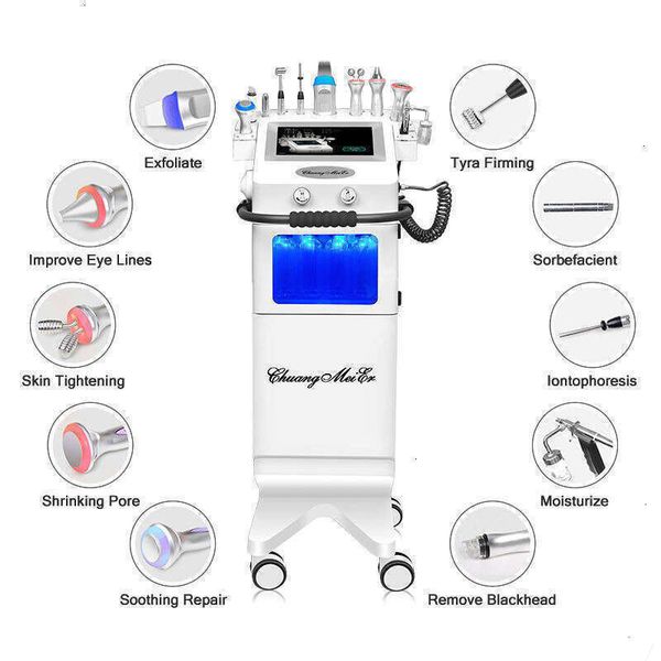 Upd 10 In 1 Vertical Beauty Cleaning Water Oxygen device EMS RF Vacuum Acne Treatment Skin Lifting Spa