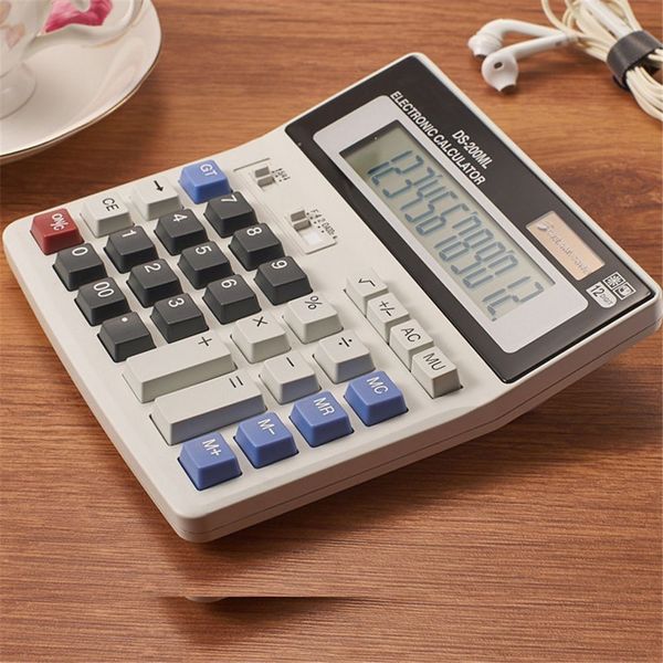 Supplies Finance 2 Way Power Office Multifunction Big Button Desktop Calculator Tilt Display Large W260813