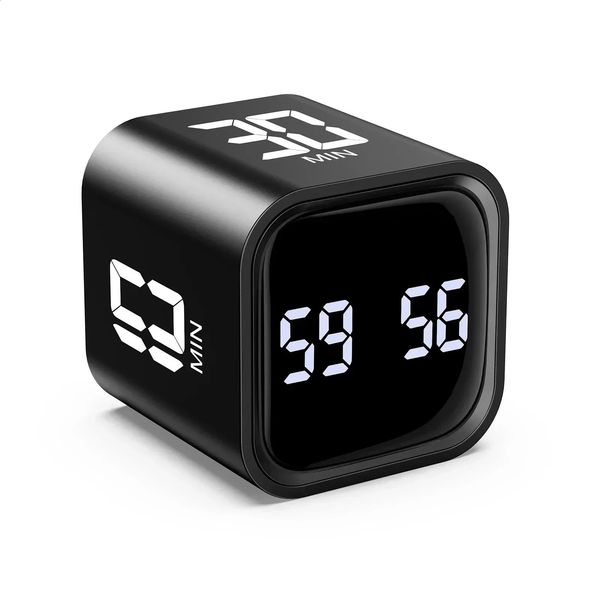 LED Display Productivity Cube Timer Gravity Sensor Flipping Preset Time Dual Modes Countdown Cooking Digital Timer Oven 260812