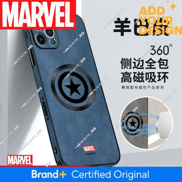 Meizanshi Marvel Compatible Apple 17 Phone Case 16 New Model Magsafe Magnetic iPhone 14 Shockproof 13 Full Protection Cover 15 Pro Captain America Max Lambskin 9d