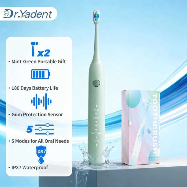 Dr.Yadent Electric Toothbrush Waterproof Deep Cleaning Toothbrush Mode for Sensitive Gum Dopamine Color Valentines's Gift S260814RLSK