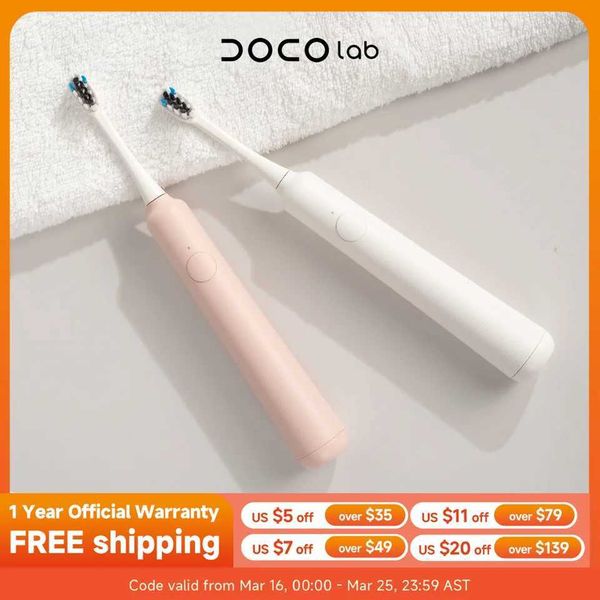 DOCOLAB Electric Toothbrush Sonic Vibration Brush 3-Gear Mode USB Charging Waterproof Personal Care Appliances S260814U9UU