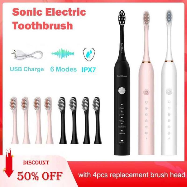 Sonic Electric Toothbrush Waterproof Whitening Tooth Brush Oral Care Rechargeable Automatic Adult Powerful Smart Toothbrush S260814NM5X