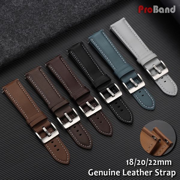 Universal Calfskin Band 18mm 20mm 22mm Watchband Soft Genuine Leather Straps Men Women Business Bracelet Watch Accessories J260817