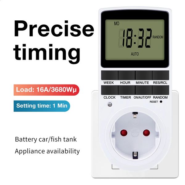 24 Hour Cyclic Electronic Digital Timer Switch EU UK AU US BR FR Plug Kitchen Timer Outlet Programmable Timing Socket 220V 260813