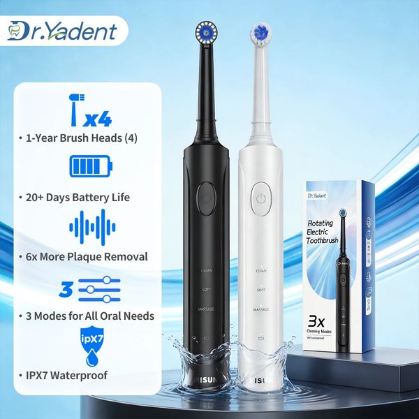 DrYadent Rotating Toothbrush YD2233 2mins Smart Timer with 3 Intelligence Modes LongLasting Usage 4 Brush Heads Gum Cares 260814