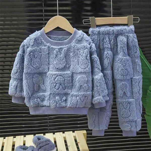 Boys Clothing Set Children Clothes Fall Winter Baby Thickened Warm Loungewear Long Pajamas Toppants Twopiece Toddler 2pcs Outfit xy9