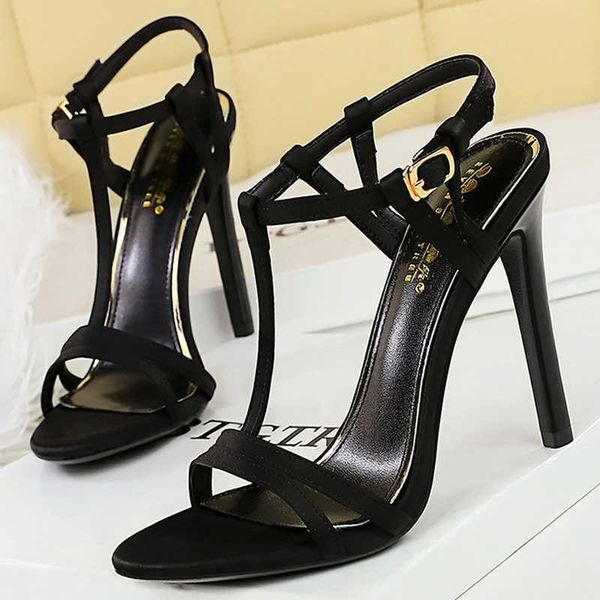 BIGTREE sandals Shoes Summer high-heeled Women Sexy high heels Stiletto 8 cm 11cm T-shaped strap Women Sandals Shoes D260819