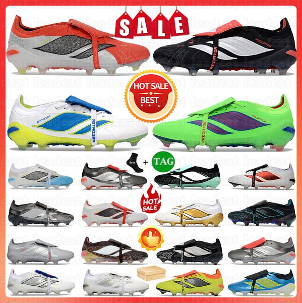 2026 Good Quality American Football Shoes 26th Tongue Fold Laceless Laces FG Boots Mens Soccer Cleats Comfortable Training Leather Size 39-45