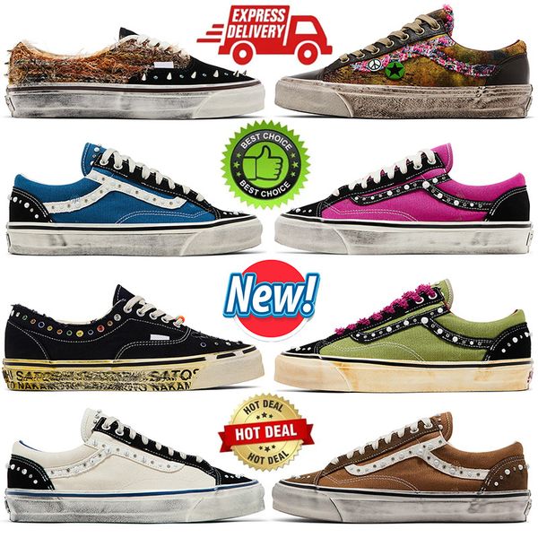 Luxury Pearl Canvas Sneakers For Men Women Vintage Lace Up Trainers Casual Sports vanspearlize shoe Comfortable Daily Walking Flat pearlized Shoes