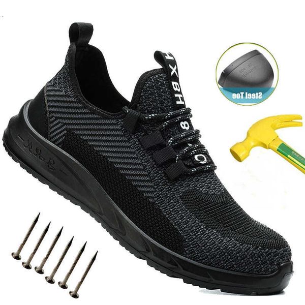 Men Sneakers Breathable Safety Work Shoes Construction Steel Toe Work Shoes Safety Boots Men's Puncture Proof Summer Work Shoes H260820