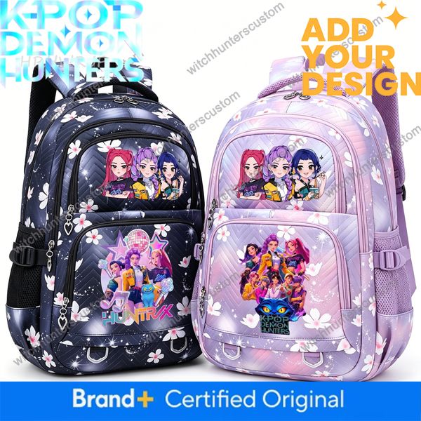K-pop Demon Hunters Teens Girls Capacity Schoolbag Flowers Printe Laptop School Backpack Travel Rucksack YK2 Mochila fb