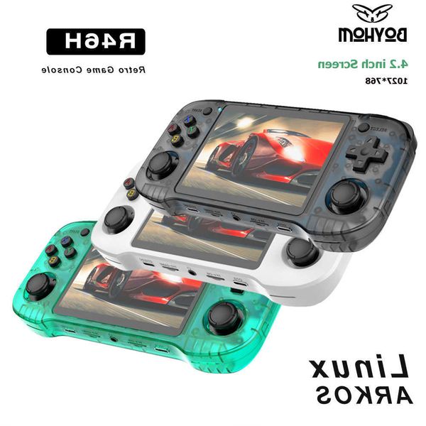 R46H BOYHOM NEW 4.2inch IPS HD SCREEN Retro Game Console 1024 * 768 ARKOS Linux Portable Pocket Player Video Gaming gift 128G S260821SDD1