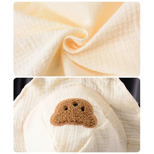 Boys Clothing Set W1858 baby 2pcs Summer Jumpsuits Hat Bear Muslin Born Romper For Girls Clothes Toddler Onesie Infant Outfit O xy9