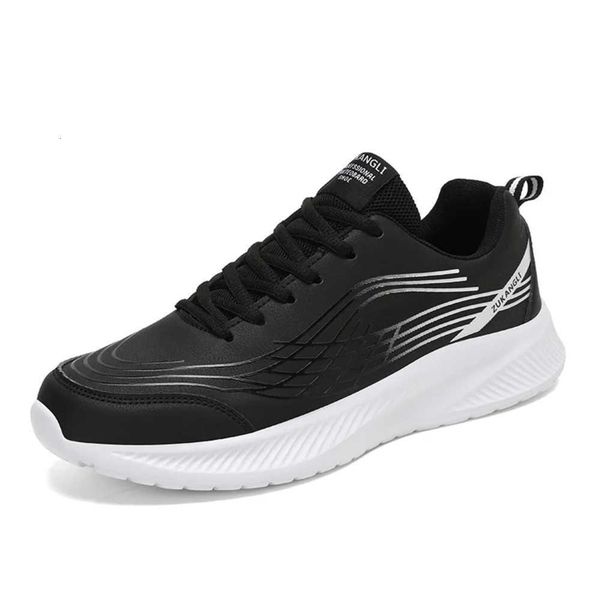 Men's Leather 2026 Autumn Sports Shoes Waterproof Outdoor Running Shoes Lightweight Casual Sneakers Soft Lace Up Tenis Walking J060821